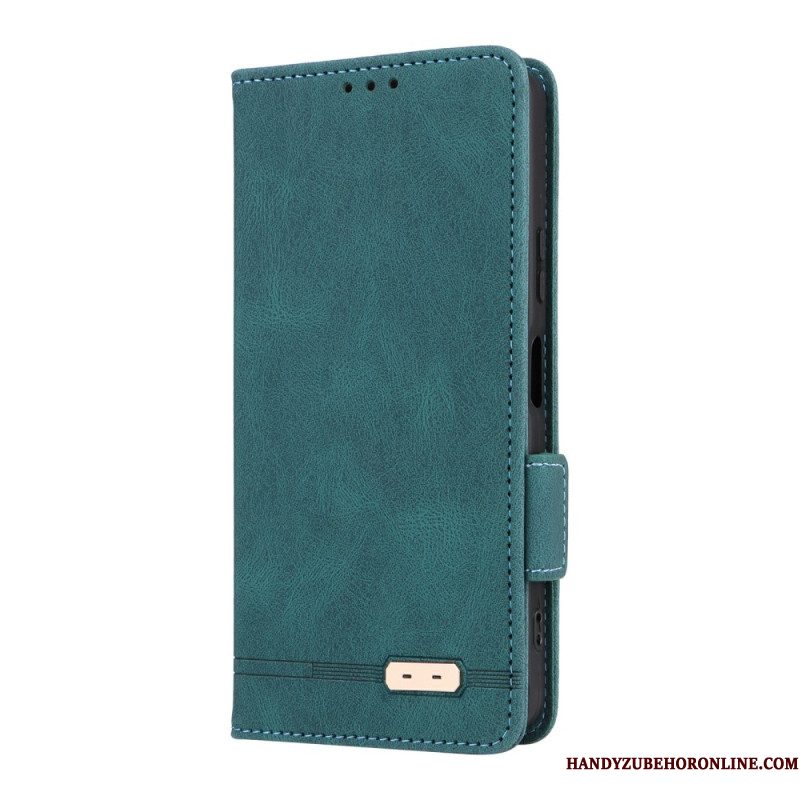 Folio-hoesje Sony Xperia 10 Vii Telefoonhoesje Retro Suède-effect