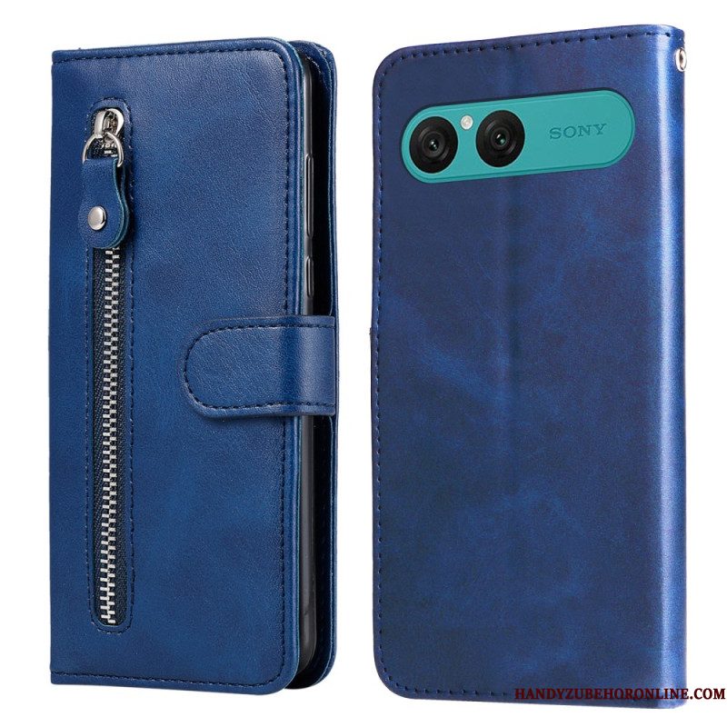 Folio-hoesje Sony Xperia 10 Vii Telefoonhoesje Vak Met Rits