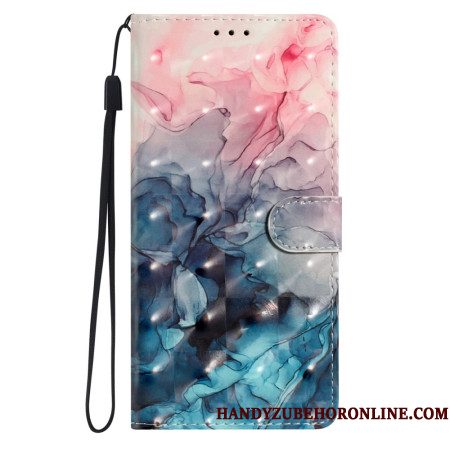 Folio-hoesje Xiaomi 15 Pro Telefoonhoesje Roze En Blauw Marmer 3d