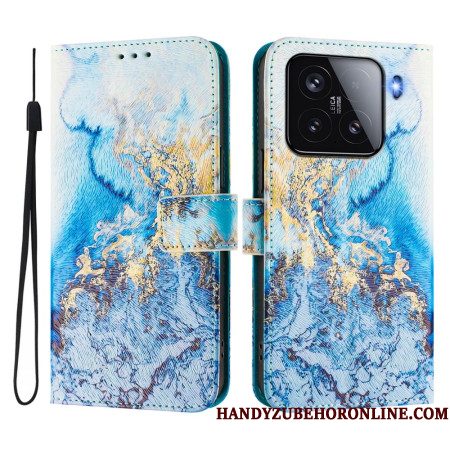 Folio-hoesje Xiaomi 15 Telefoonhoesje Oceaanmarmer Motief