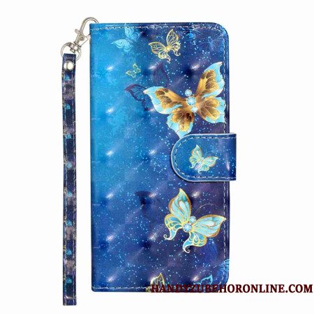 Folio-hoesje Xiaomi 15t Pro Blauwe En Gouden Vlinders
