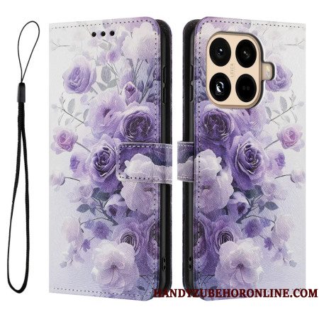 Folio-hoesje Xiaomi 15t Pro Telefoonhoesje Paarse Rozen