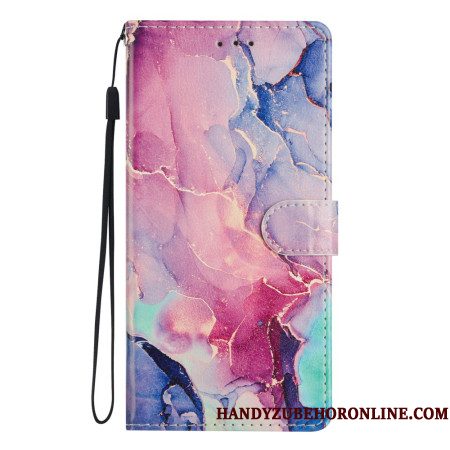 Folio-hoesje Xiaomi 15t Telefoonhoesje Groen En Roze Marmer