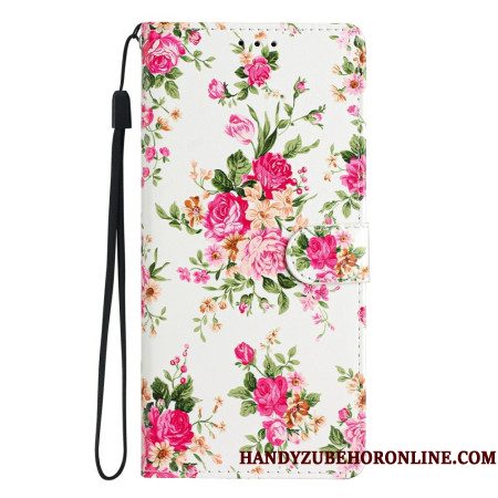 Folio-hoesje Xiaomi 17 Roze Bloemenpatroon