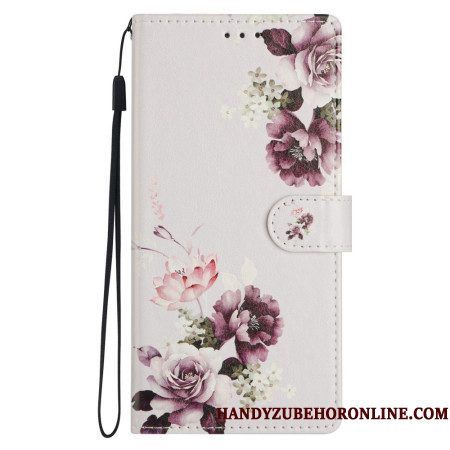 Folio-hoesje Xiaomi Redmi Note 14 4g Telefoonhoesje Paarse Bloemen