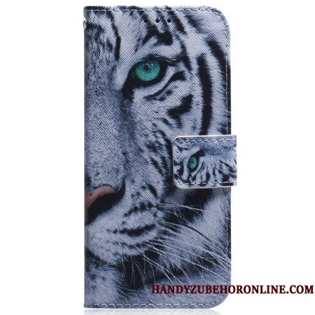 Folio-hoesje Xiaomi Redmi Note 14 4g Telefoonhoesje Witte Tijger