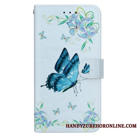 Folio-hoesje Xiaomi Redmi Note 14 5g Blauwe Vlinders