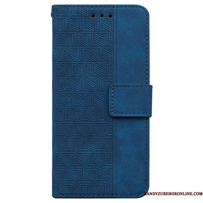 Folio-hoesje Xiaomi Redmi Note 14 5g Telefoonhoesje Geweven Patroon Met Riempje