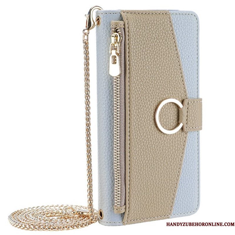 Folio-hoesje Xiaomi Redmi Note 14 Pro 4g Spiegelportemonnee Met Ketting