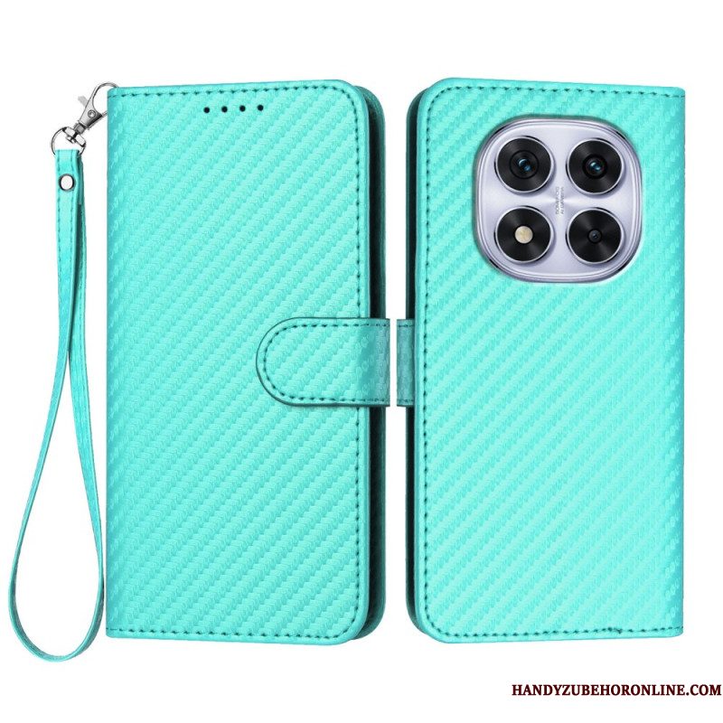 Folio-hoesje Xiaomi Redmi Note 14 Pro 4g Telefoonhoesje Carbonvezeltextuur Met Bandje