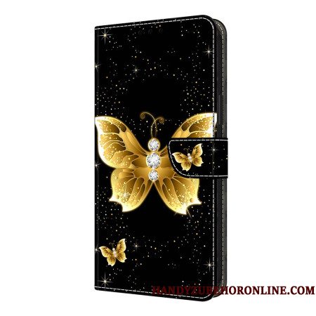 Folio-hoesje Xiaomi Redmi Note 14 Pro 4g Telefoonhoesje Gouden Vlinders