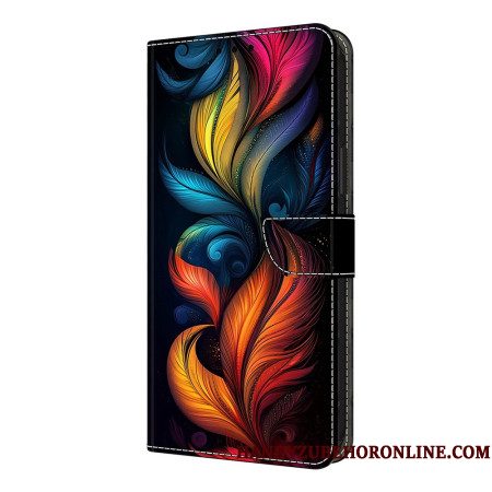 Folio-hoesje Xiaomi Redmi Note 14 Pro 4g Telefoonhoesje Kleurrijke Veren
