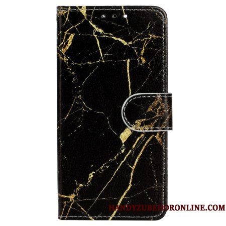 Folio-hoesje Xiaomi Redmi Note 14 Pro 4g Telefoonhoesje Zwart En Goud Marmer