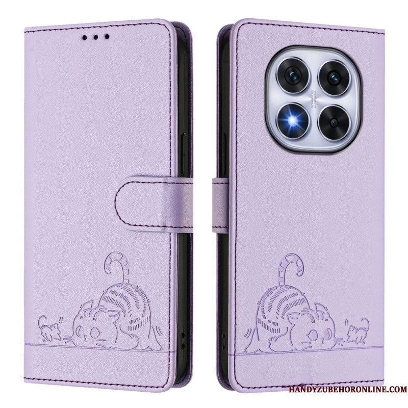 Folio-hoesje Xiaomi Redmi Note 14 Pro 5g Telefoonhoesje Rfid-bescherming Kattenscène