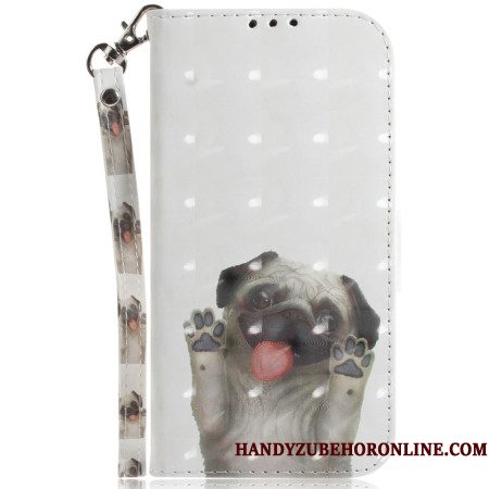 Folio-hoesje Xiaomi Redmi Note 15 Pro 5g Mopshond Met Bandjes