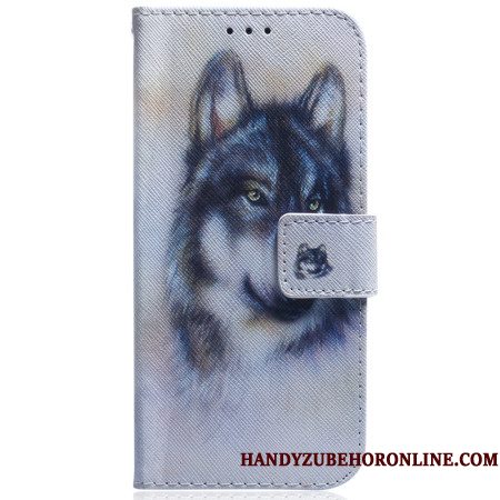 Folio-hoesje Xiaomi Redmi Note 15 Pro 5g Telefoonhoesje Aquarelwolf