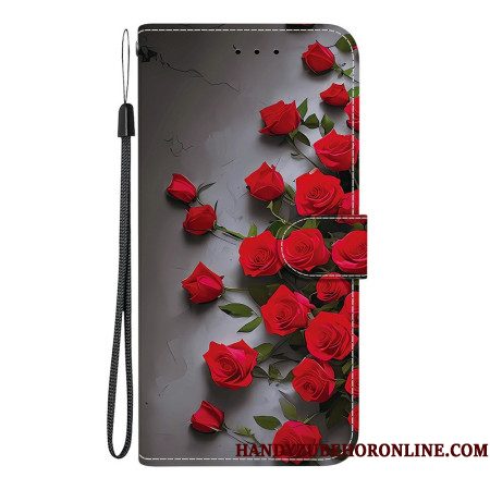 Folio-hoesje Xiaomi Redmi Note 15 Pro Plus 5g Rode Rozen