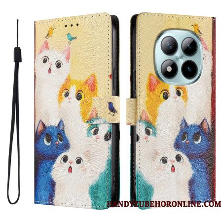 Folio-hoesje Xiaomi Redmi Note 15 Pro Plus 5g Telefoonhoesje Kleurrijke Katten