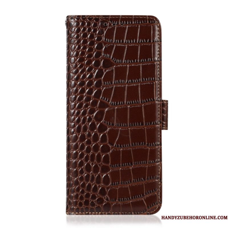 Folio-hoesje iPhone 17 Leer Met Krokodillenprint