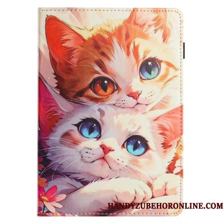 Hoesje Case Samsung Galaxy Tab S10 Fe Telefoonhoesje Ontwerp Met Twee Katten