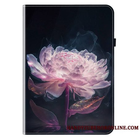 Hoesje Case Samsung Galaxy Tab S10 Plus Telefoonhoesje Paarse Pioenroos