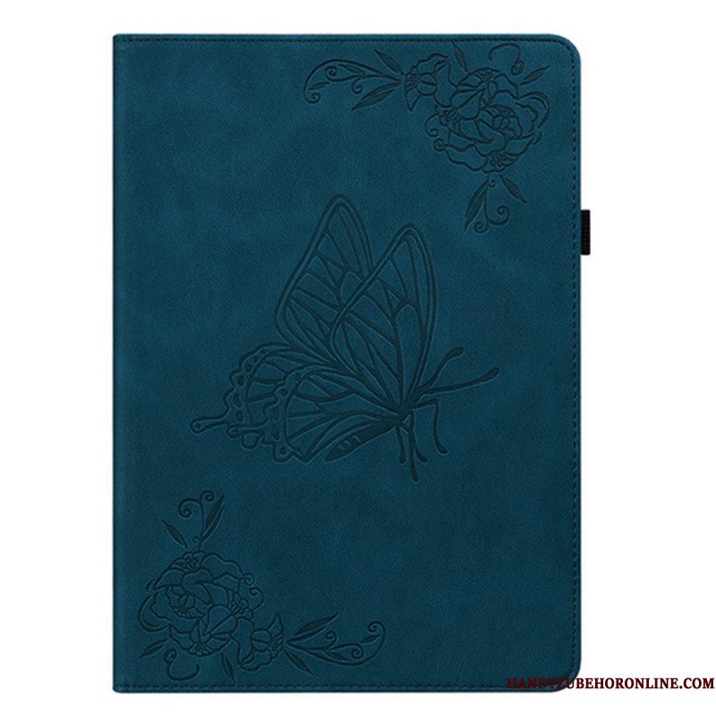Hoesje Case Samsung Galaxy Tab S11 Vlinder Met Suède-effect