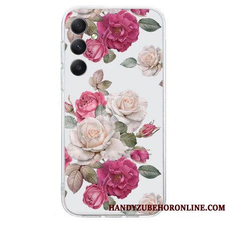 Hoesje Samsung Galaxy A17 4g / 5g Pioenroos-patroon Bescherming Hoesje