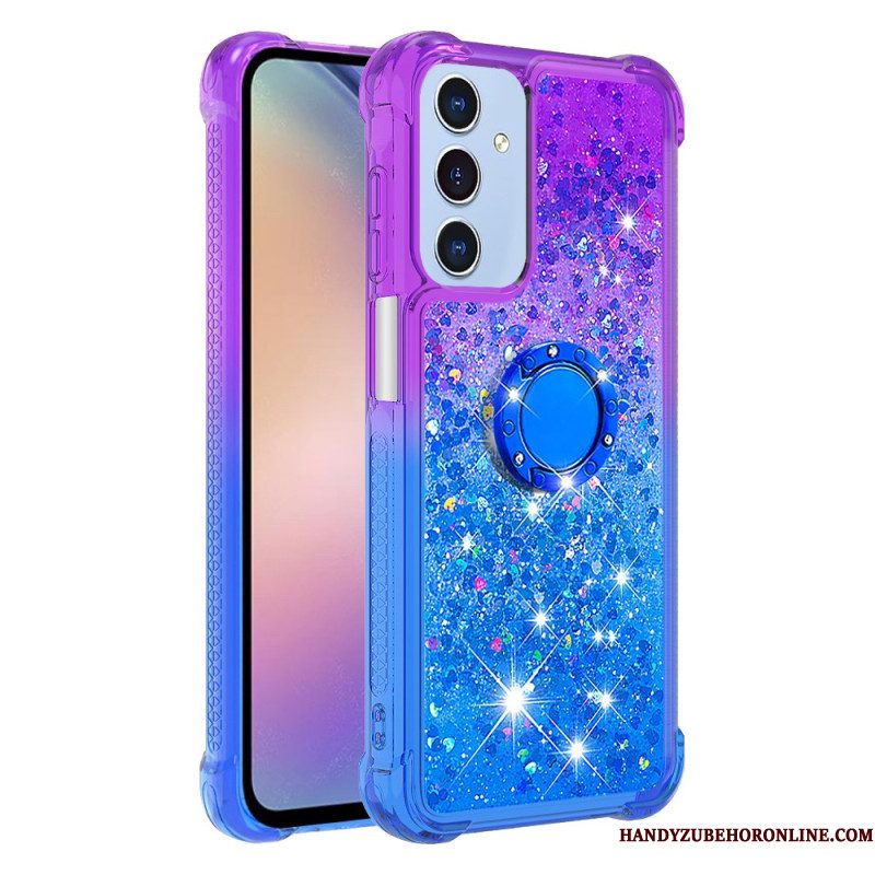 Hoesje Samsung Galaxy A17 4g / 5g Ringsteun Met Glittergradiënt