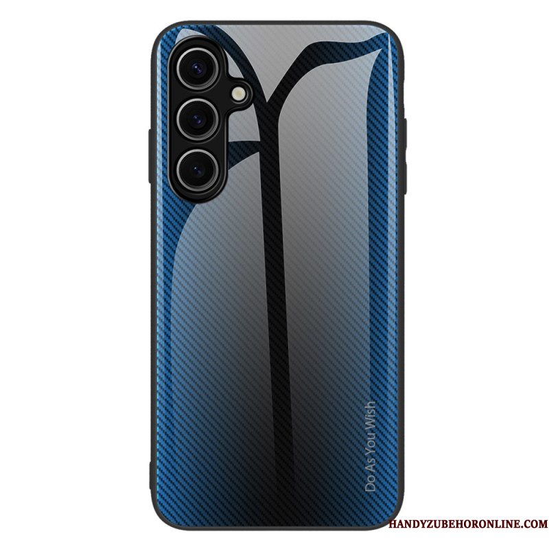 Hoesje Samsung Galaxy S25 5g Gehard Glas Met Koolstofvezelstructuur