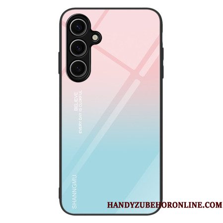 Hoesje Samsung Galaxy S25 5g Roze En Blauwe Kleurovergang Gehard Glas Bescherming Hoesje