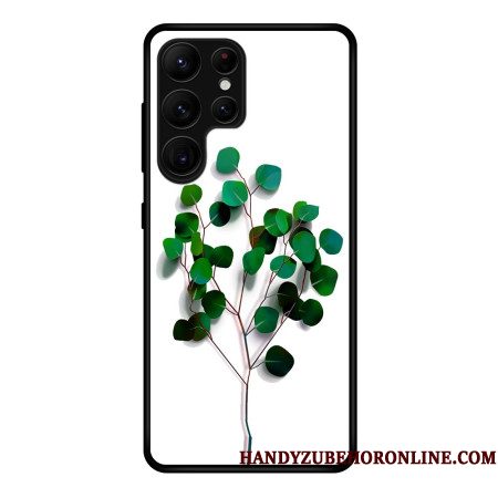 Hoesje Samsung Galaxy S25 Ultra 5g Groene Bladeren Van Gehard Glas