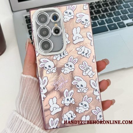 Hoesje Samsung Galaxy S25 Ultra 5g Leuke Konijntjes Met Lensbeschermer Bescherming Hoesje