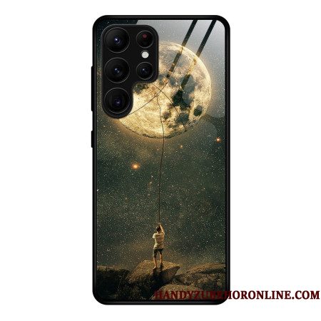 Hoesje Samsung Galaxy S25 Ultra 5g Maanpatroon Van Gehard Glas