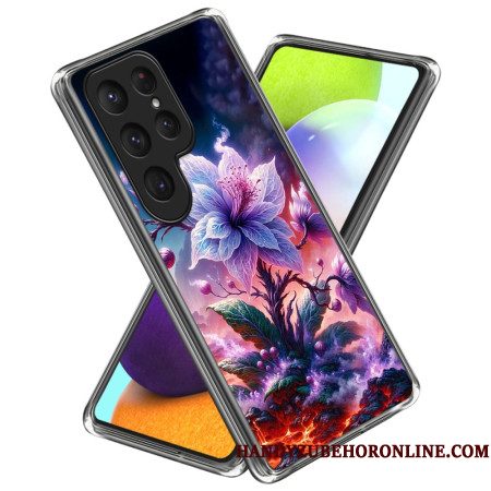 Hoesje Samsung Galaxy S25 Ultra 5g Paarse Bloemen Bescherming Hoesje