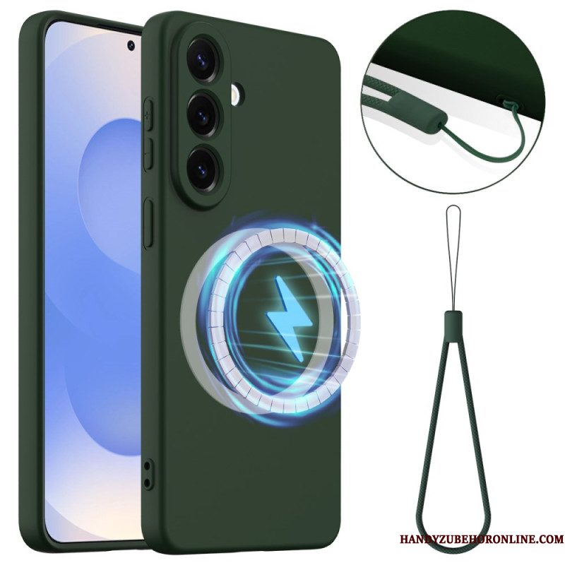 Hoesje Samsung Galaxy S26 Magnetische Portemonnee Van Vloeibare Siliconen