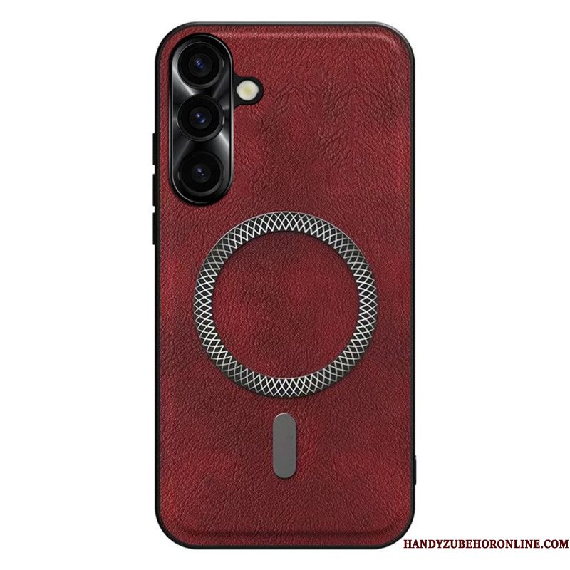 Hoesje Samsung Galaxy S26 Plus Lensframe Met Lederlook En Metalen Frame