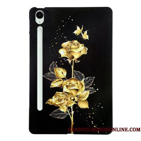 Hoesje Samsung Galaxy Tab S10 Fe Plus Gouden Rozen