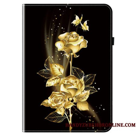 Hoesje Samsung Galaxy Tab S10 Fe Plus Gouden Rozen Bescherming Hoesje