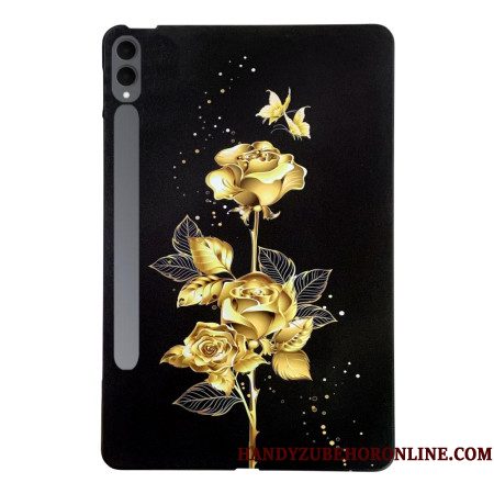 Hoesje Samsung Galaxy Tab S11 Ultra Vlinders En Gouden Rozen