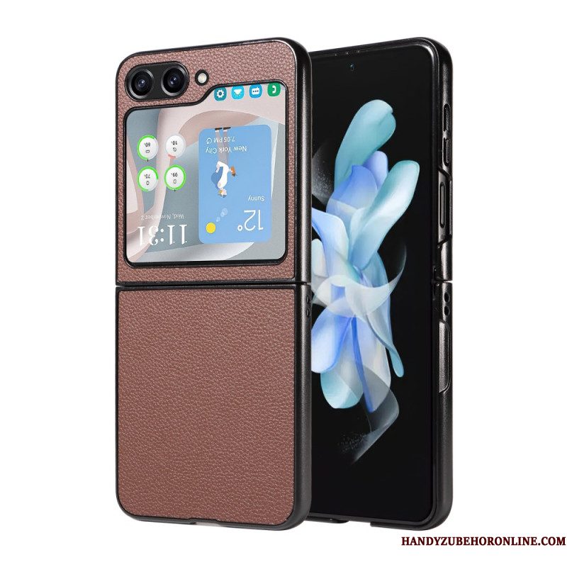 Hoesje Samsung Galaxy Z Flip 7 Fe Discrete Leren Stijl Bescherming Hoesje