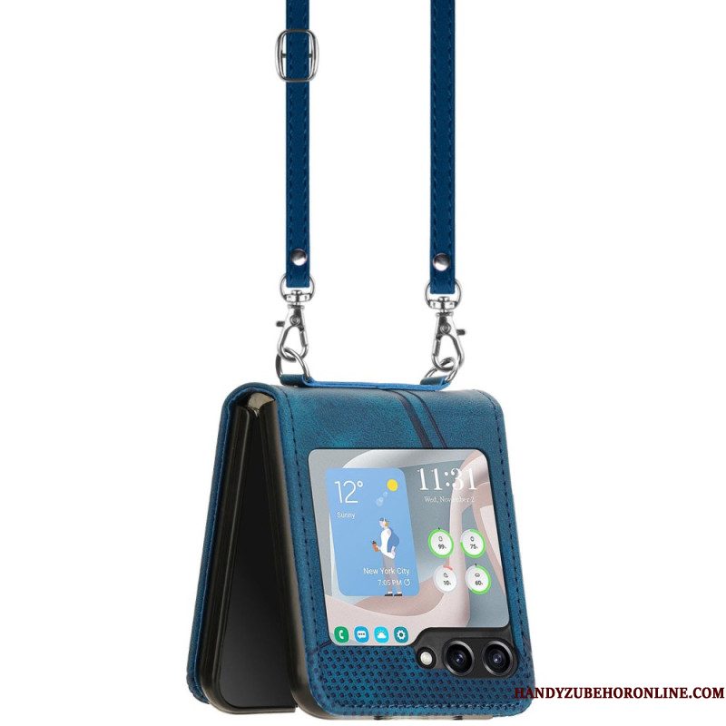 Hoesje Samsung Galaxy Z Flip 7 Fe Geometrisch Met Schouderband Bescherming Hoesje