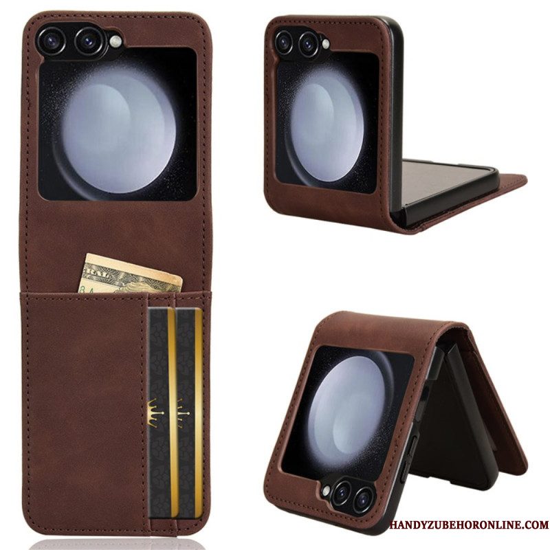 Hoesje Samsung Galaxy Z Flip 7 Fe Kaarthouder In Leren Stijl Bescherming Hoesje