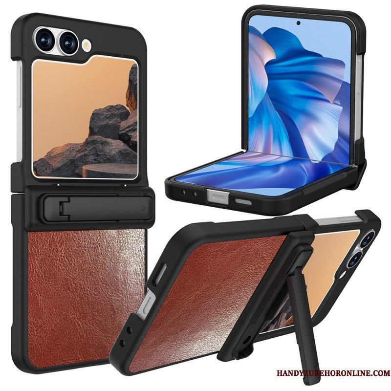 Hoesje Samsung Galaxy Z Flip 7 Fe Lederlook Met Standaard