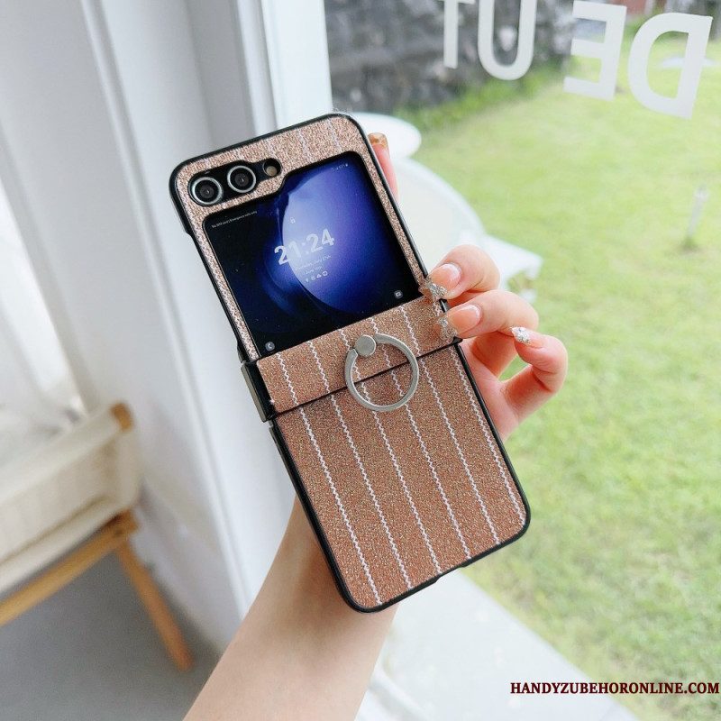 Hoesje Samsung Galaxy Z Flip 7 Fe Ring Met Streepjesdesign