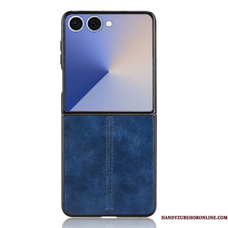 Hoesje Samsung Galaxy Z Flip 7 Gestikt Leer Effect