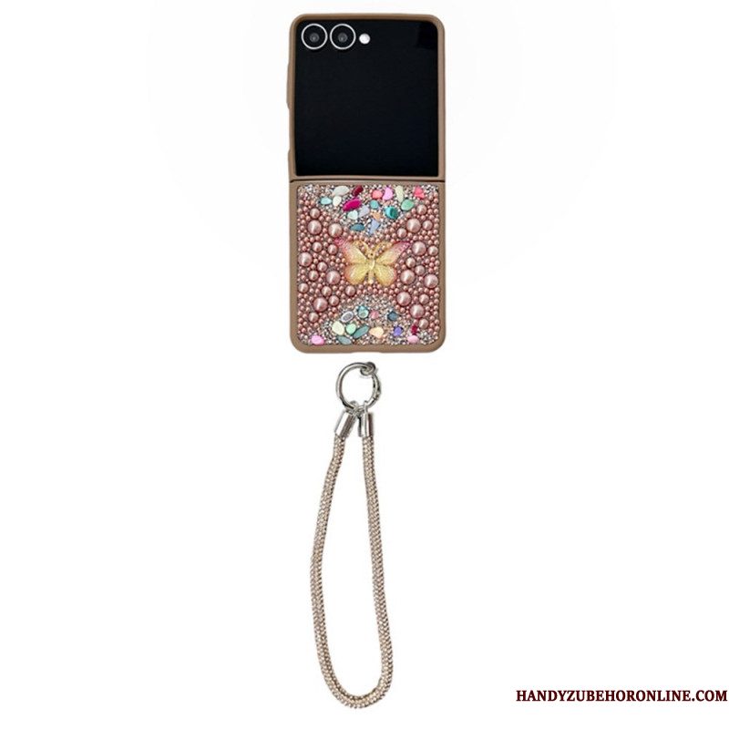 Hoesje Samsung Galaxy Z Flip 7 Glitterdesign En Polsband