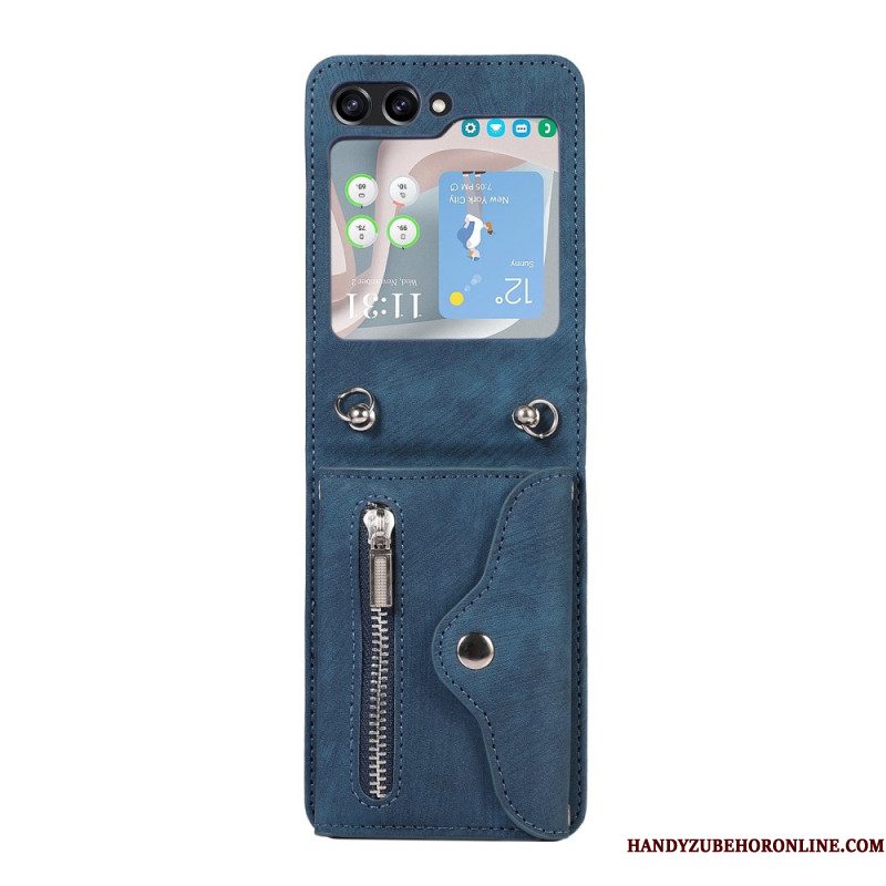 Hoesje Samsung Galaxy Z Flip 7 Portemonnee Met Draagkoord En Schouderband