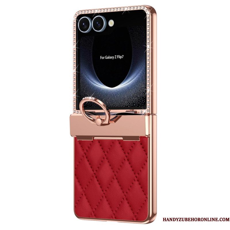 Hoesje Samsung Galaxy Z Flip 7 Ringhouder En Schermbeschermer Aan De Achterkant Bescherming Hoesje