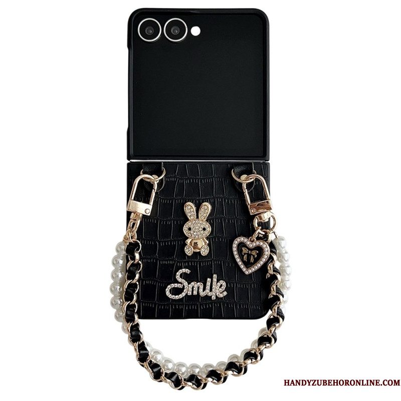 Hoesje Samsung Galaxy Z Flip 7 Smiley Bunny Met Armband