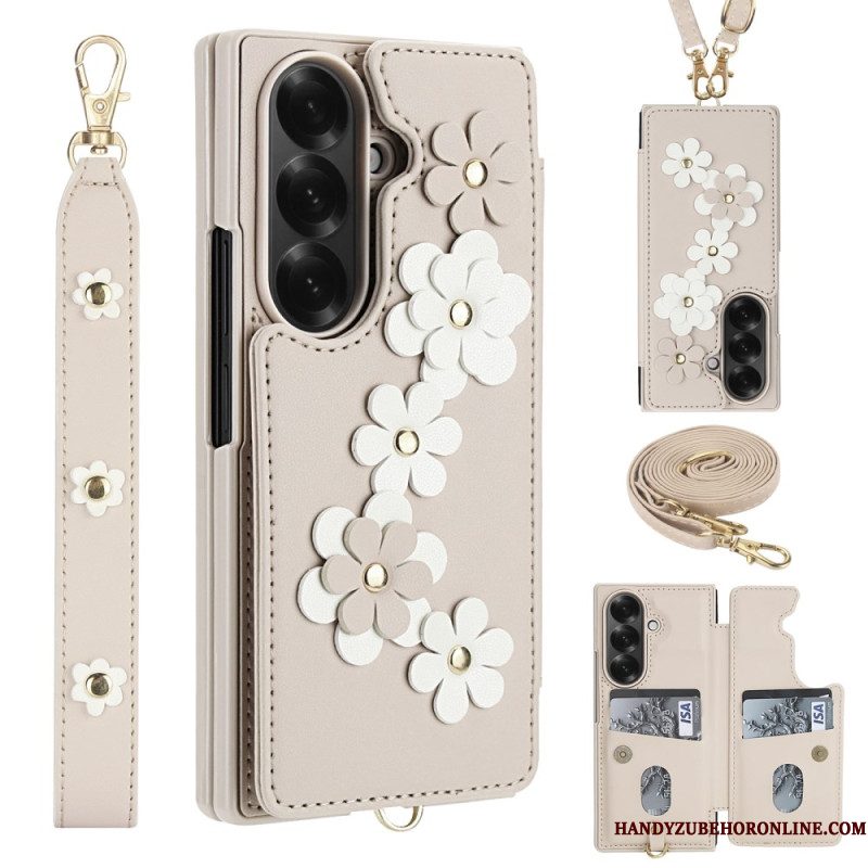 Hoesje Samsung Galaxy Z Fold 7 3d Bloemenkaarthouder En Standaard Bescherming Hoesje